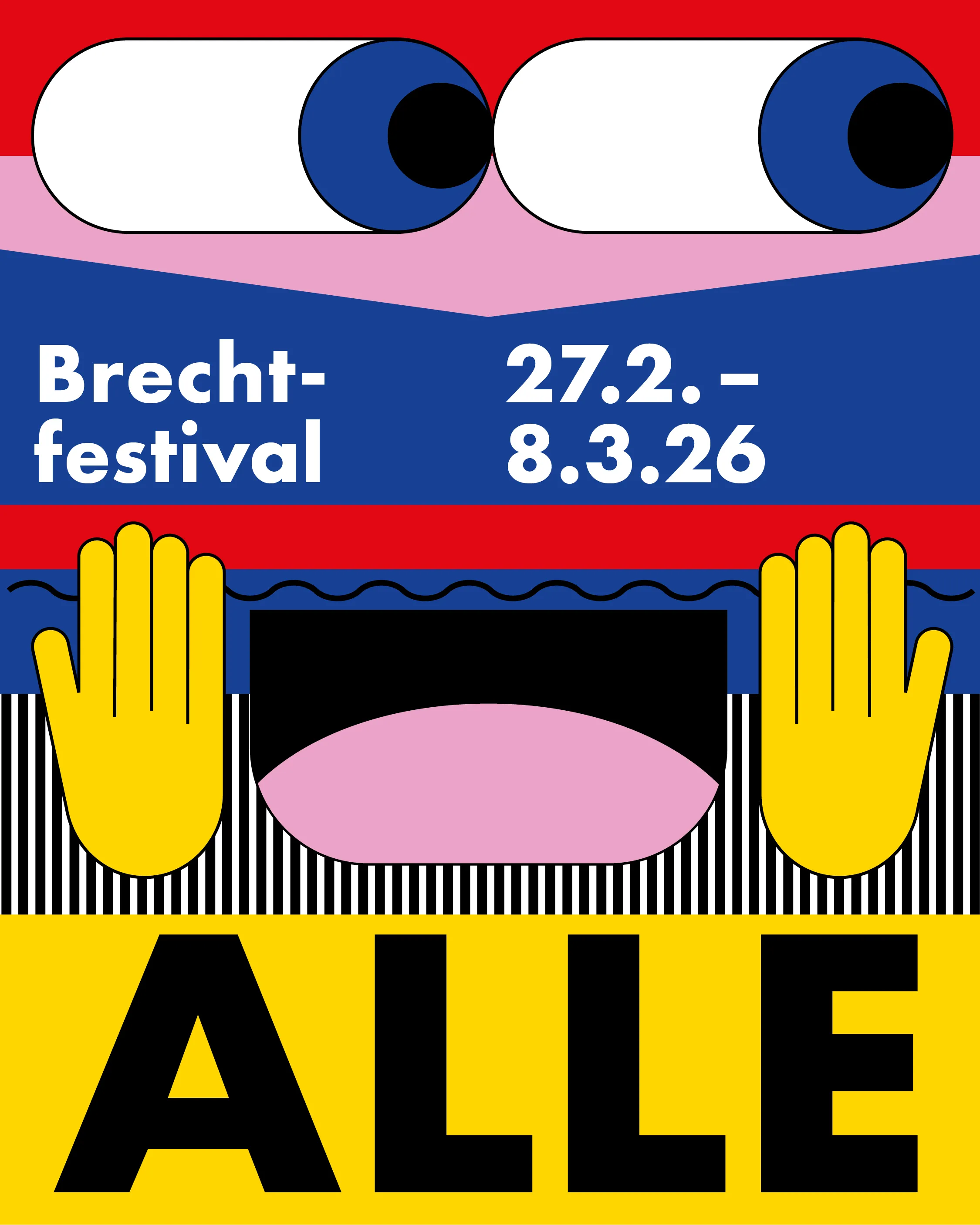 Key-Visuals Brechtfestival 2026 - Thema " Alle" © Brechtfestival / Mara Weyel